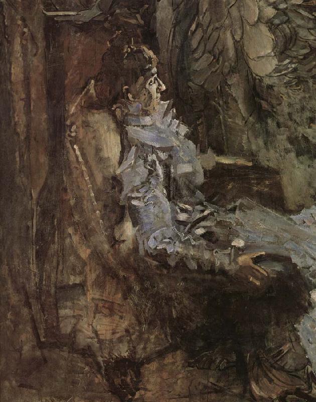 Mikhail Vrubel Lady in a Vilet dress,Portrait of the singer nadezhda zabela-Vrubel Sweden oil painting art